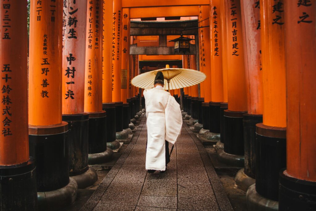 Priest at Fushimi Inari Shrine Kyoto